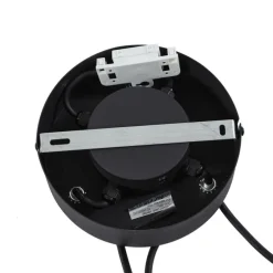 Buiten hanglamp zwart met zwarte kap van touw 3-lichts IP44 - Cava Jayla