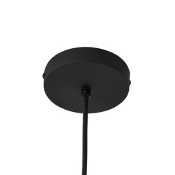 Buiten hanglamp zwart met groene kap van touw IP44 - Cava Jayla