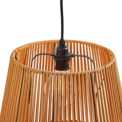 Buiten hanglamp zwart met oranje kappen van touw 3-lichts IP44 - Cava Jayla