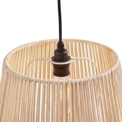 Buiten hanglamp zwart met beige kappen van touw 3-lichts IP44 - Cava Jayla