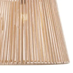 Buiten hanglamp zwart met beige kap van touw IP44 - Cava Jayla