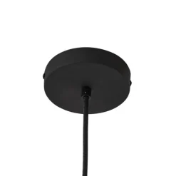 Buiten hanglamp zwart met beige kap van touw IP44 - Cava Jayla