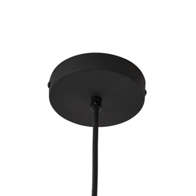 Buiten hanglamp zwart met beige kap van touw IP44 - Cava Jayla