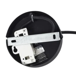 Buiten hanglamp zwart met beige kap van touw IP44 - Cava Jayla