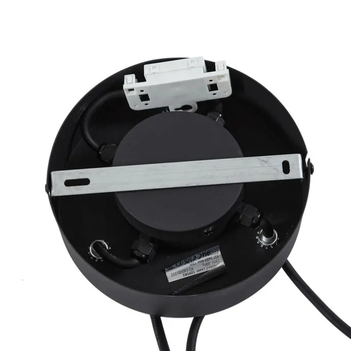 Buiten hanglamp zwart met groene kappen van touw 3-lichts IP44 - Cava Jayla