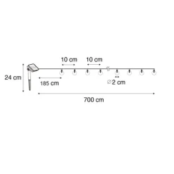 Buiten lichtsnoer 7m incl. LED 50-lichts RGBW solar- Festival