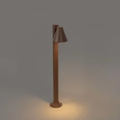 Buiten paaltje roestbruin met grondpin en kabelmof 60cm IP44 - Ciara