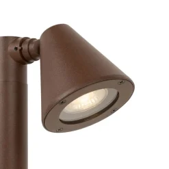 Buiten paaltje roestbruin met grondpin en kabelmof 60cm IP44 - Ciara