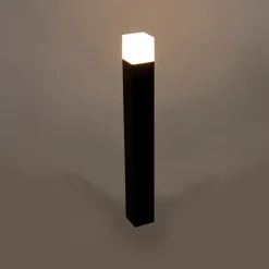 Buiten paaltje zwart opaal glas 70 cm grondpin en kabelmof - Denmark