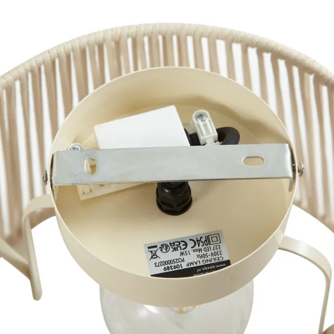 Buiten plafondlamp met beige touw IP54 - Jayla