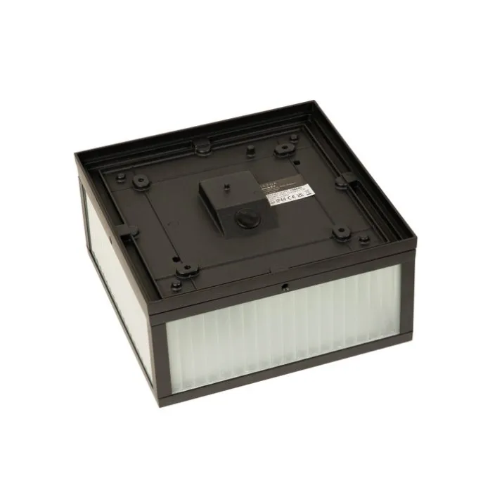 Buiten plafondlamp zwart met ribbel glas 2-lichts IP44 - Charlois