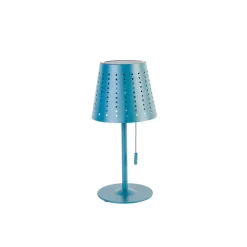 Buiten tafellamp blauw incl. LED 3-staps dimbaar oplaadbaar en solar - Ferre