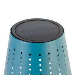 Buiten tafellamp blauw incl. LED 3-staps dimbaar oplaadbaar en solar - Ferre