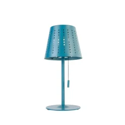 Buiten tafellamp blauw incl. LED 3-staps dimbaar oplaadbaar en solar - Ferre