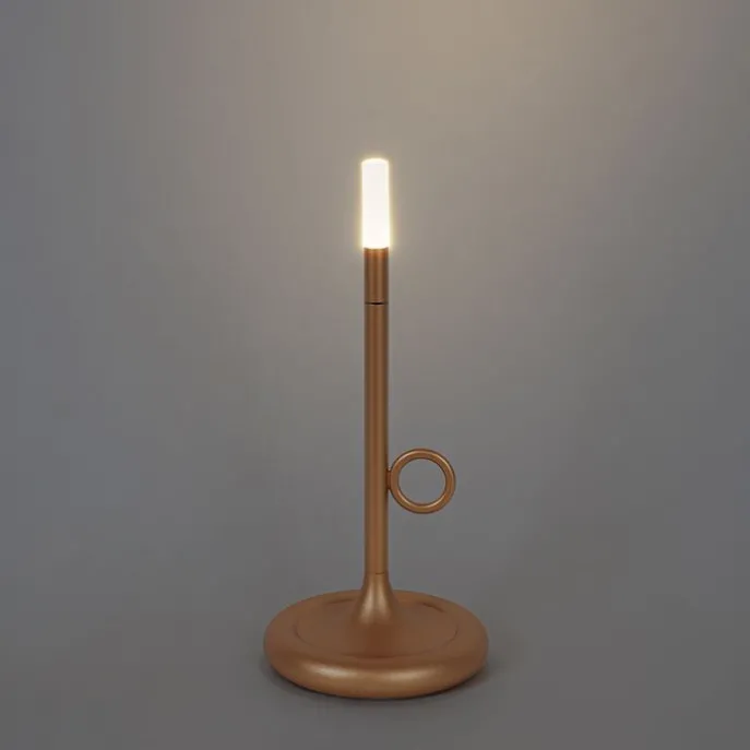 Buiten tafellamp goud incl. LED met touch dimmer oplaadbaar - Sjarel