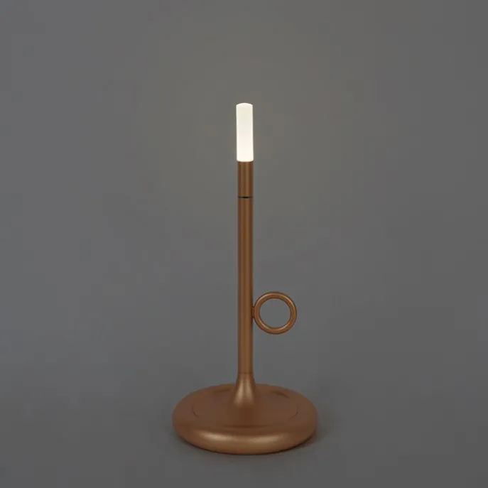 Buiten tafellamp goud incl. LED met touch dimmer oplaadbaar - Sjarel