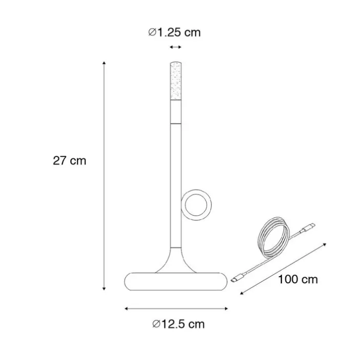 Buiten tafellamp goud incl. LED met touch dimmer oplaadbaar - Sjarel