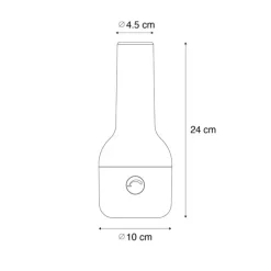 Buiten tafellamp goud met wit incl. LED oplaadbaar IP44 - Haard