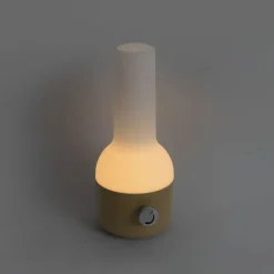 Buiten tafellamp goud met wit incl. LED oplaadbaar IP44 - Haard