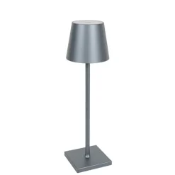 Buiten tafellamp grijs incl. LED met touch dimmer oplaadbaar - Janet