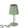 Buiten tafellamp groen incl. LED 3-staps dimbaar oplaadbaar en solar - Ferre