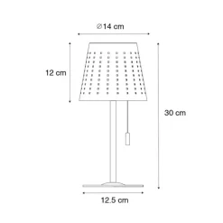 Buiten tafellamp groen incl. LED 3-staps dimbaar oplaadbaar en solar - Ferre