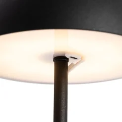 Buiten tafellamp mushroom zwart oplaadbaar 3-staps dimbaar - Keira