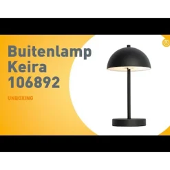 Buiten tafellamp mushroom zwart oplaadbaar 3-staps dimbaar - Keira