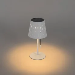 Buiten tafellamp wit incl. LED 3-staps dimbaar oplaadbaar en solar - Ferre
