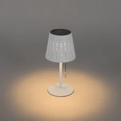 Buiten tafellamp wit incl. LED 3-staps dimbaar oplaadbaar en solar - Ferre