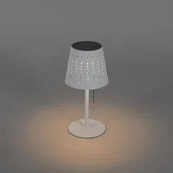 Buiten tafellamp wit incl. LED 3-staps dimbaar oplaadbaar en solar - Ferre