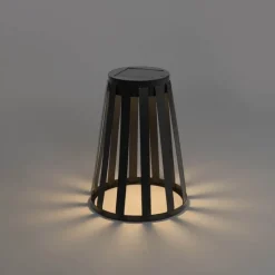 Buiten tafellamp zwart incl. LED 3-staps dimbaar solar en oplaadbaar - Penny