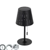 Buiten tafellamp zwart incl. LED 3-staps dimbaar oplaadbaar en solar - Ferre