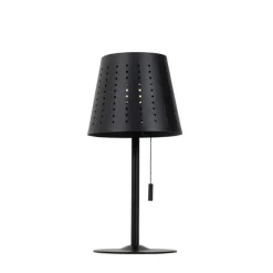 Buiten tafellamp zwart incl. LED 3-staps dimbaar oplaadbaar en solar - Ferre
