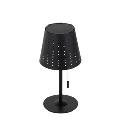 Buiten tafellamp zwart incl. LED 3-staps dimbaar oplaadbaar en solar - Ferre