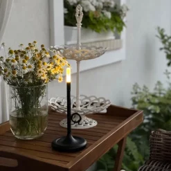 Buiten tafellamp zwart incl. LED met touch dimmer oplaadbaar - Sjarel