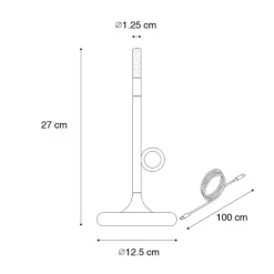 Buiten tafellamp zwart incl. LED met touch dimmer oplaadbaar - Sjarel