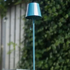 Buiten vloerlamp blauw incl. LED 3-staps dimbaar op solar - Ferre