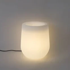 Buiten vloerlamp bloempot wit IP44 - Flowerpot
