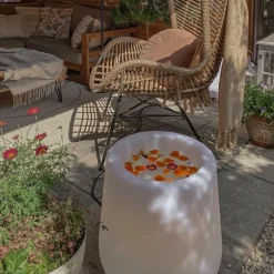 Buiten vloerlamp bloempot wit IP44 - Flowerpot