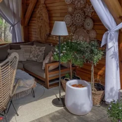 Buiten vloerlamp bloempot wit IP44 - Flowerpot