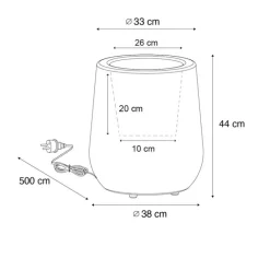 Buiten vloerlamp bloempot wit IP44 - Flowerpot