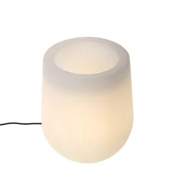 Buiten vloerlamp bloempot wit IP44 - Flowerpot
