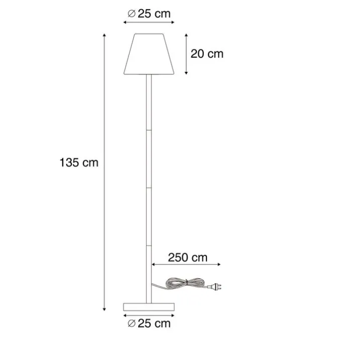 Buiten vloerlamp groen met witte kap IP65 - Virginia