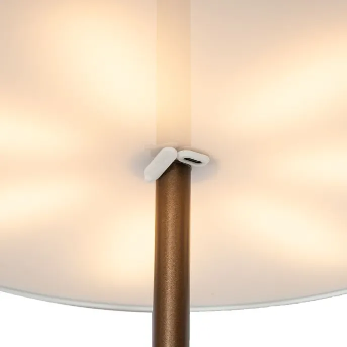 Buiten vloerlamp mushroom donkerbrons oplaadbaar - Keira