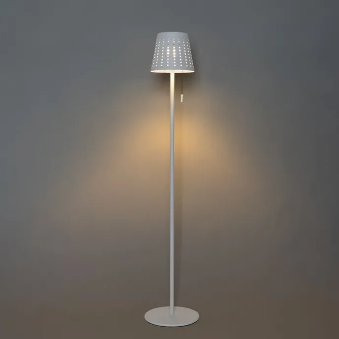 Buiten vloerlamp wit incl. LED 3-staps dimbaar op solar - Ferre