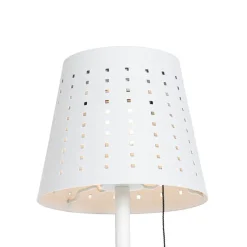 Buiten vloerlamp wit incl. LED 3-staps dimbaar op solar - Ferre