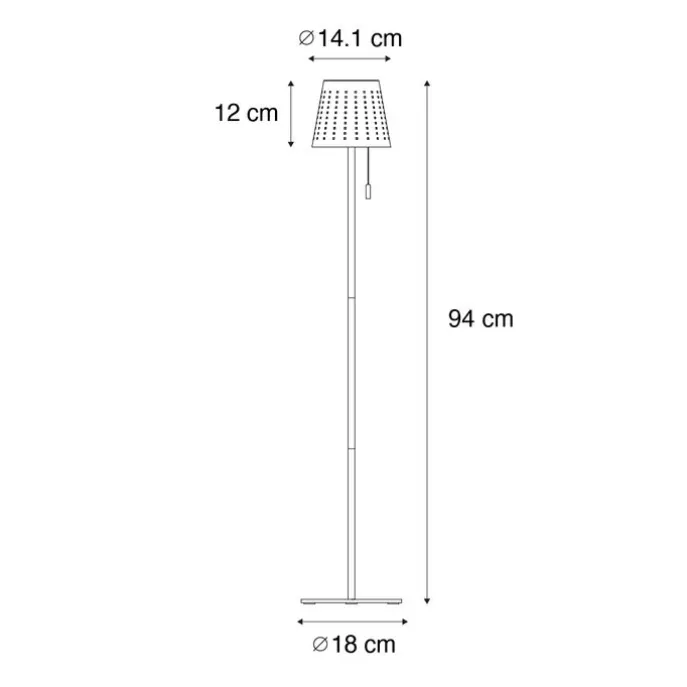 Buiten vloerlamp wit incl. LED 3-staps dimbaar op solar - Ferre