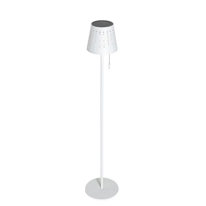 Buiten vloerlamp wit incl. LED 3-staps dimbaar op solar - Ferre