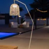 Buiten vloerlamp wit incl. LED IP54 oplaadbaar met afstandsbediening - Santorini